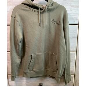 A&F Army Green Oversized Y2K Embroidered Logo Hoodie S